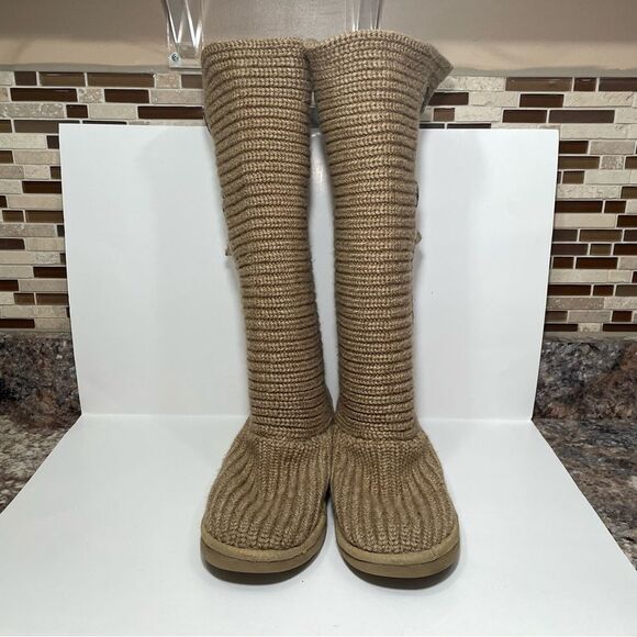 Ugg Tan Knit Tall Winter Boots - Picture 2 of 7